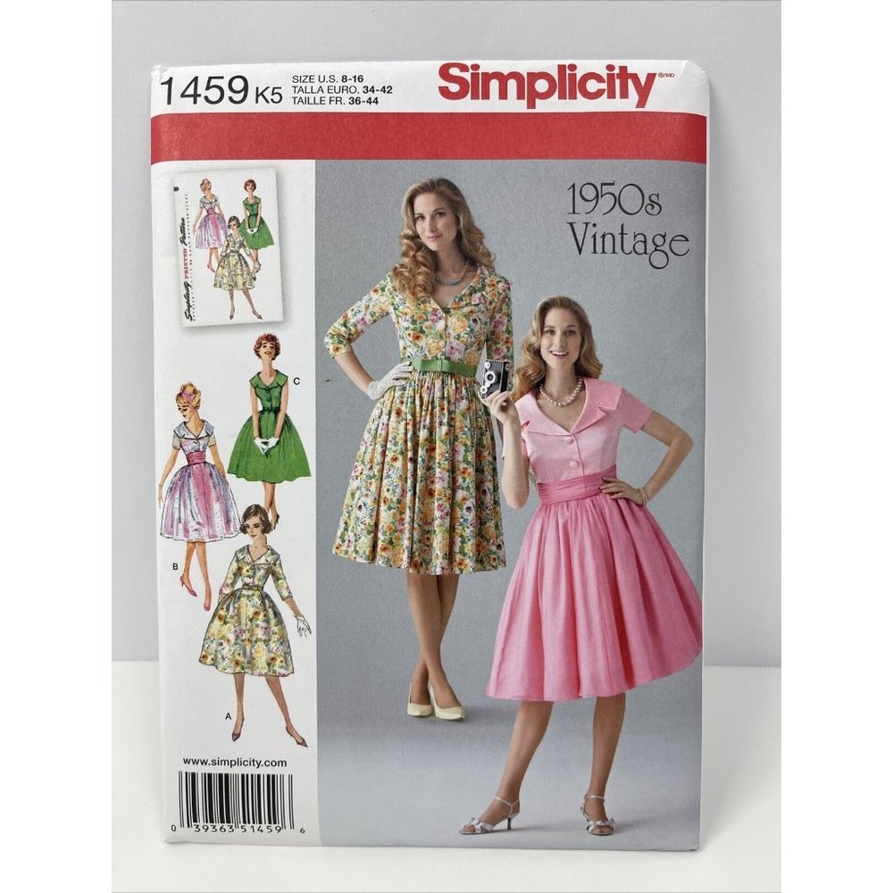 Simplicity Pattern 1459 K5 Size 8-16 Vtg 50s Dress UNCUT rockabilly pinup sewing - Picture 1 of 10